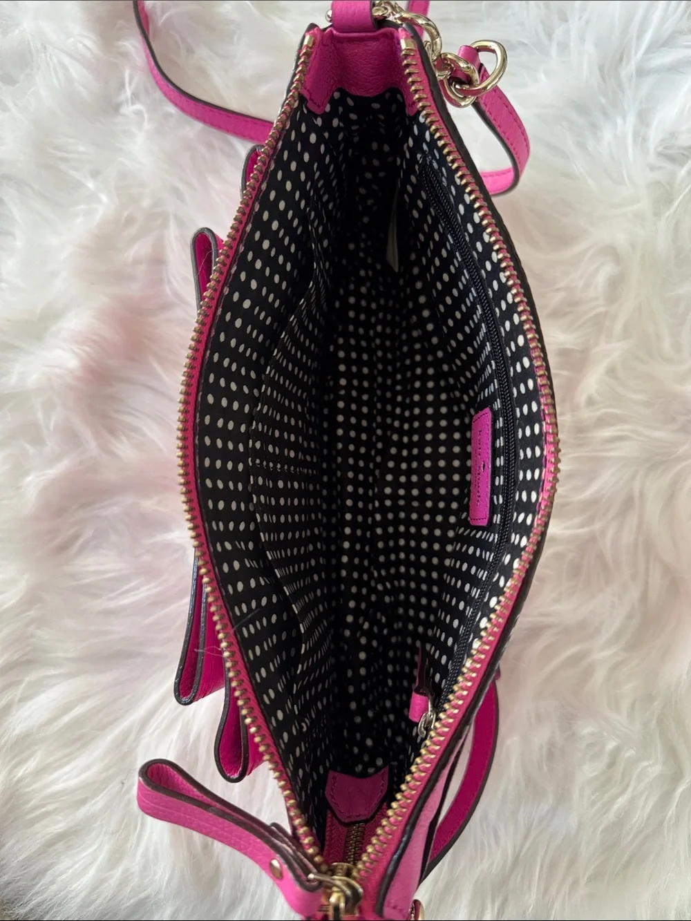 Kate Spade Y2K Hot Pink Leather Bow Crossbody Bag